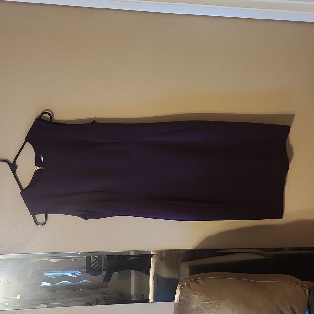 Calvin Klein Dress, Pencil Style, Sleeveless, Plum, 8